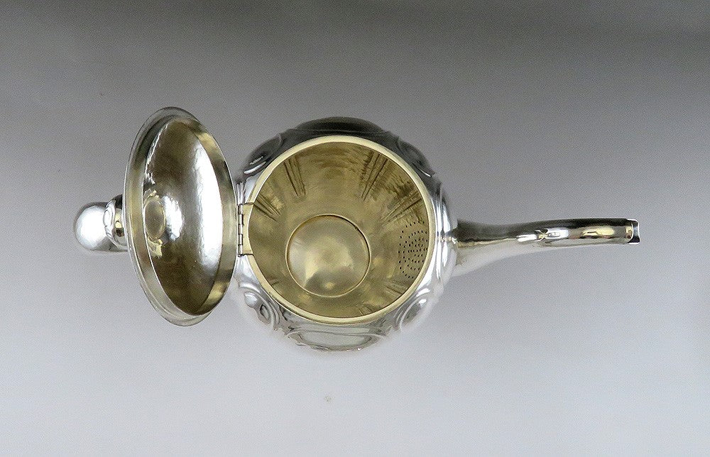Antique American Arts Crafts Sterling Silver Art Shop Handwrought Chicago Teapot