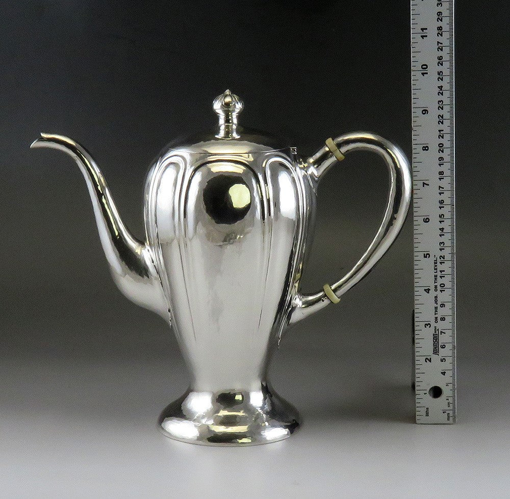 Antique American Arts Crafts Sterling Silver Art Shop Handwrought Chicago Teapot