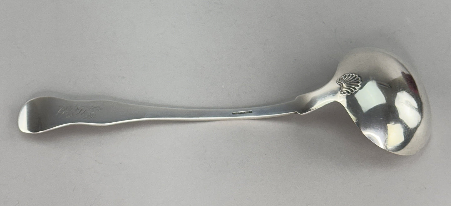 Fine Old c1815-1825 American Coin Silver Large Kings Punch Soup Ladle R W Wilson