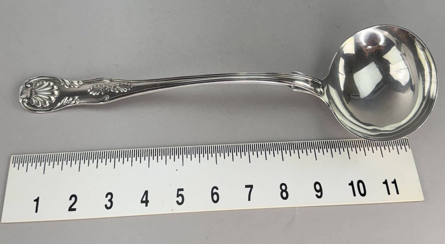 Fine Old c1815-1825 American Coin Silver Large Kings Punch Soup Ladle R W Wilson