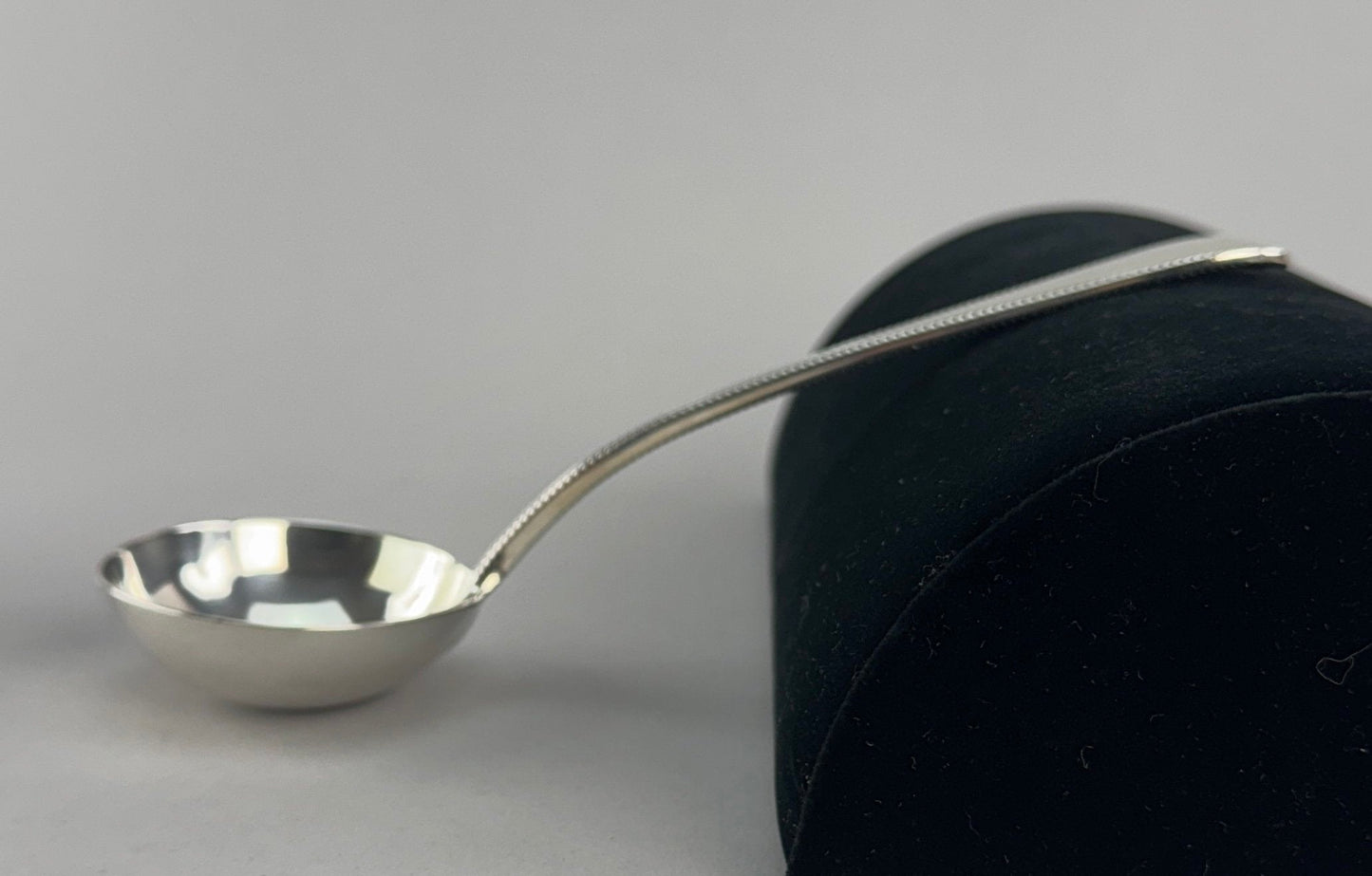 1863 Heavy English Sterling Silver Beaded Gravy Ladle