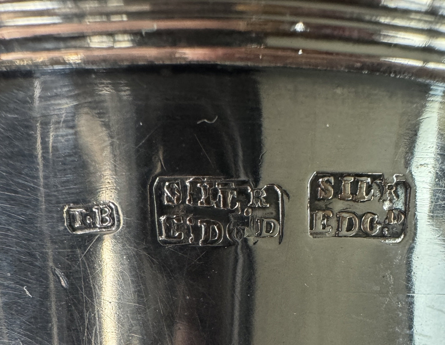 Rare Old c1780 Sheffield Fused Silverplate Lidded Tankard Stein Silvered Edge