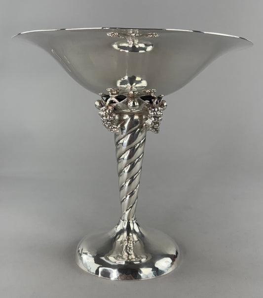 Pair Arts Crafts Sterling Silver Handwrought DeMatteo Grape Compotes Bowls