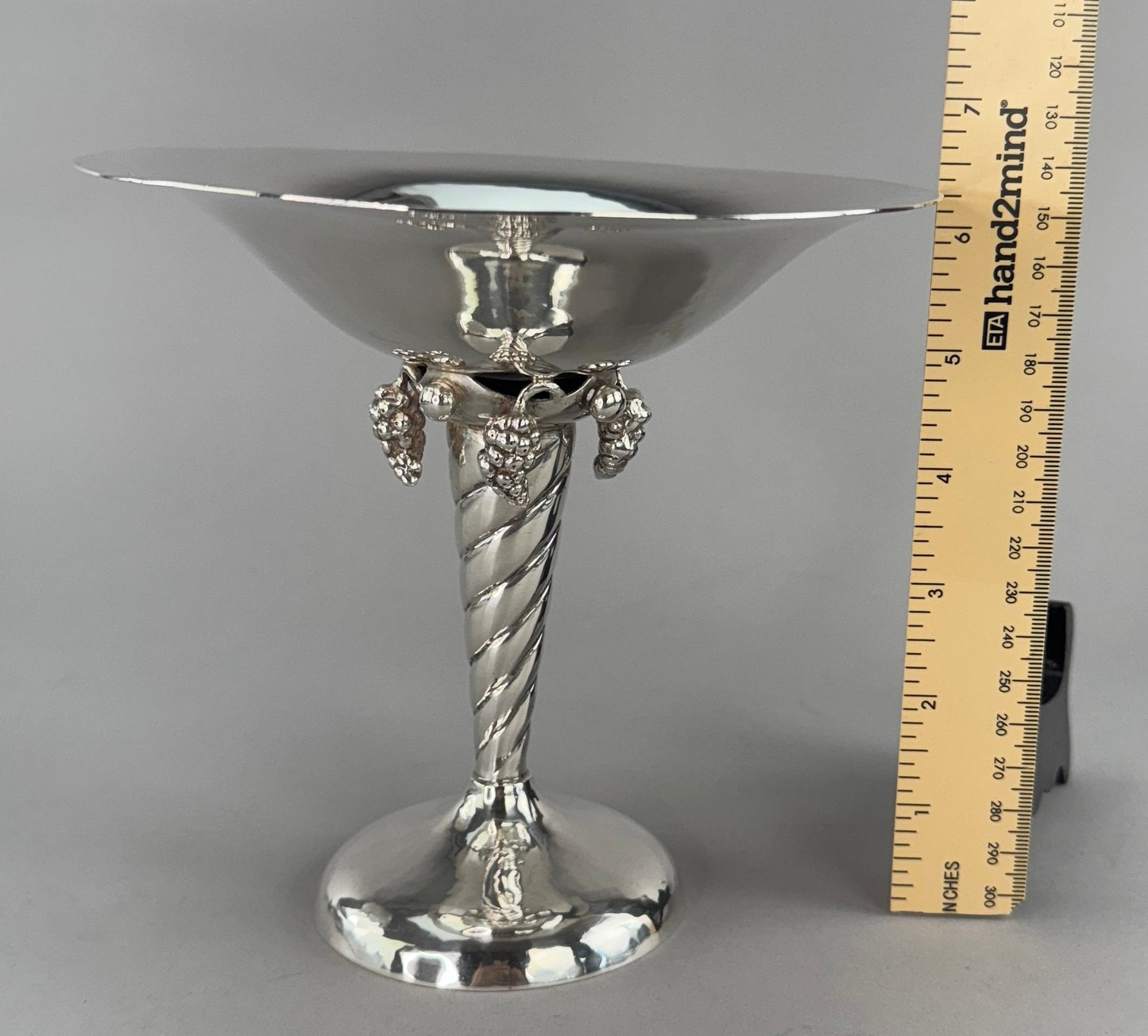 Pair Arts Crafts Sterling Silver Handwrought DeMatteo Grape Compotes Bowls