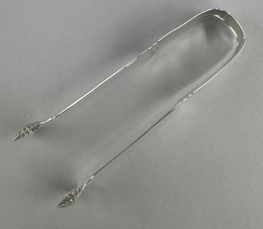 Nice John Cook American Coin Silver Large Tongs Circa 1805