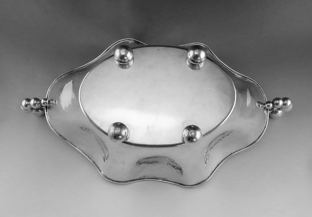 Very Large Flamboyant 1950's Italian Hand Hammered 800 Silver Centerpiece Bowl