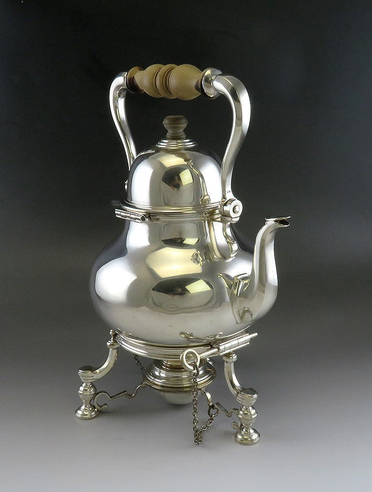 1949 Tiffany English Sterling Silver Tea Pot Kettle on Stand w/ Burner