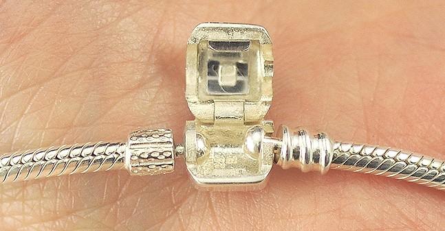 Attractive Sterling Silver Chamilia Cham Snap Clasp Bracelet for Euro Beads