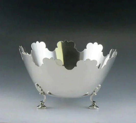 Vintage Sterling Silver Tiffany & Co Monteith Footed Bowl 7 1/4" 498g