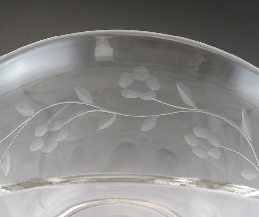 Heisey Divided Glass Bowl with Sterling Silver Base Condiment Olives Nuts Relish