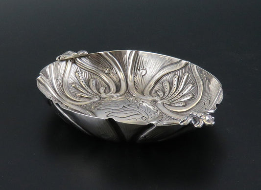 Charming Victorian English Sterling Silver 1600s Style Rose Water Dish Bowl
