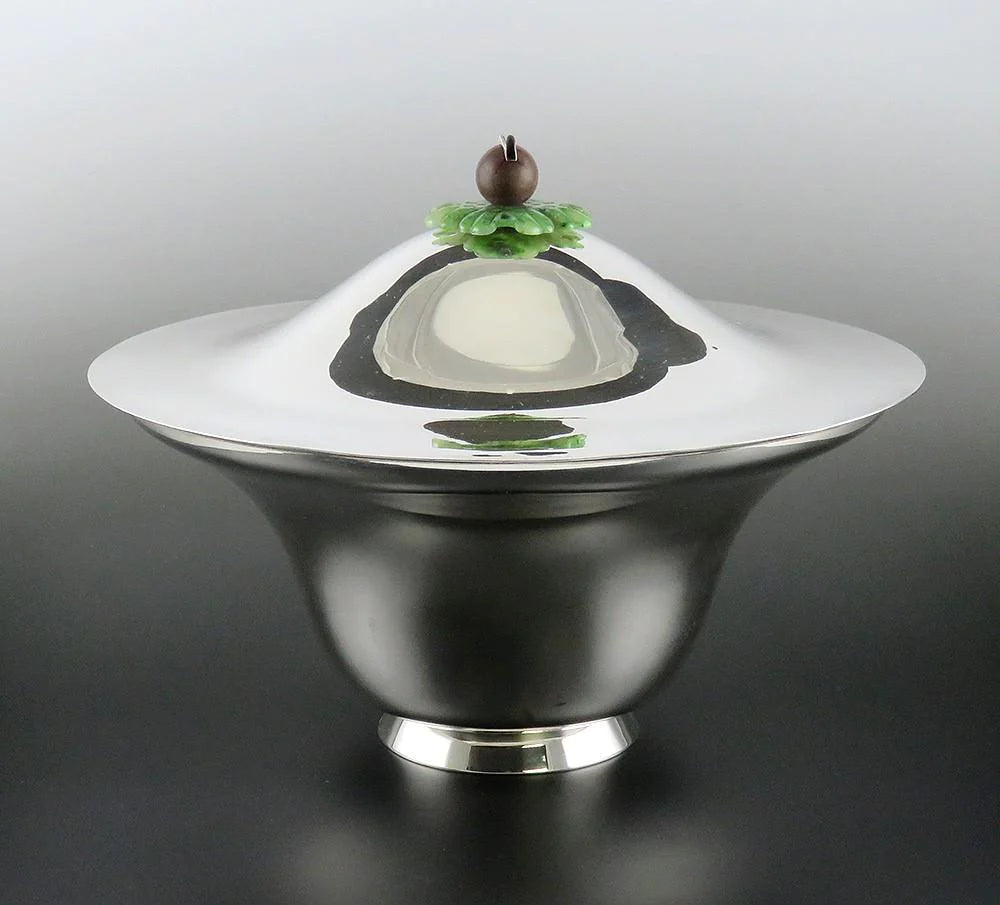 Huge Antique 1919 Marie Zimmermann Sterling Silver Covered Bowl/Dish 11 1/4"