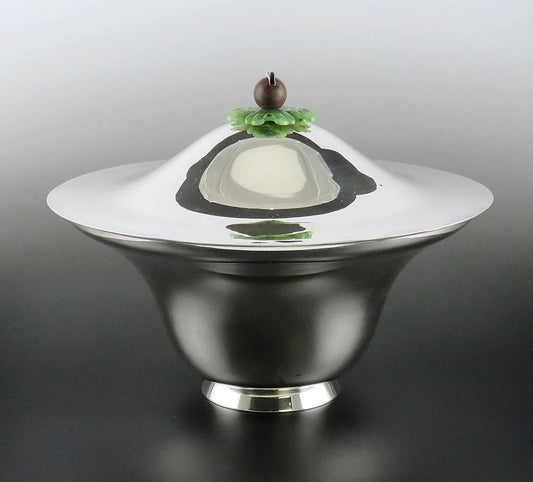 Huge Antique 1919 Marie Zimmermann Sterling Silver Covered Bowl/Dish 11 1/4"