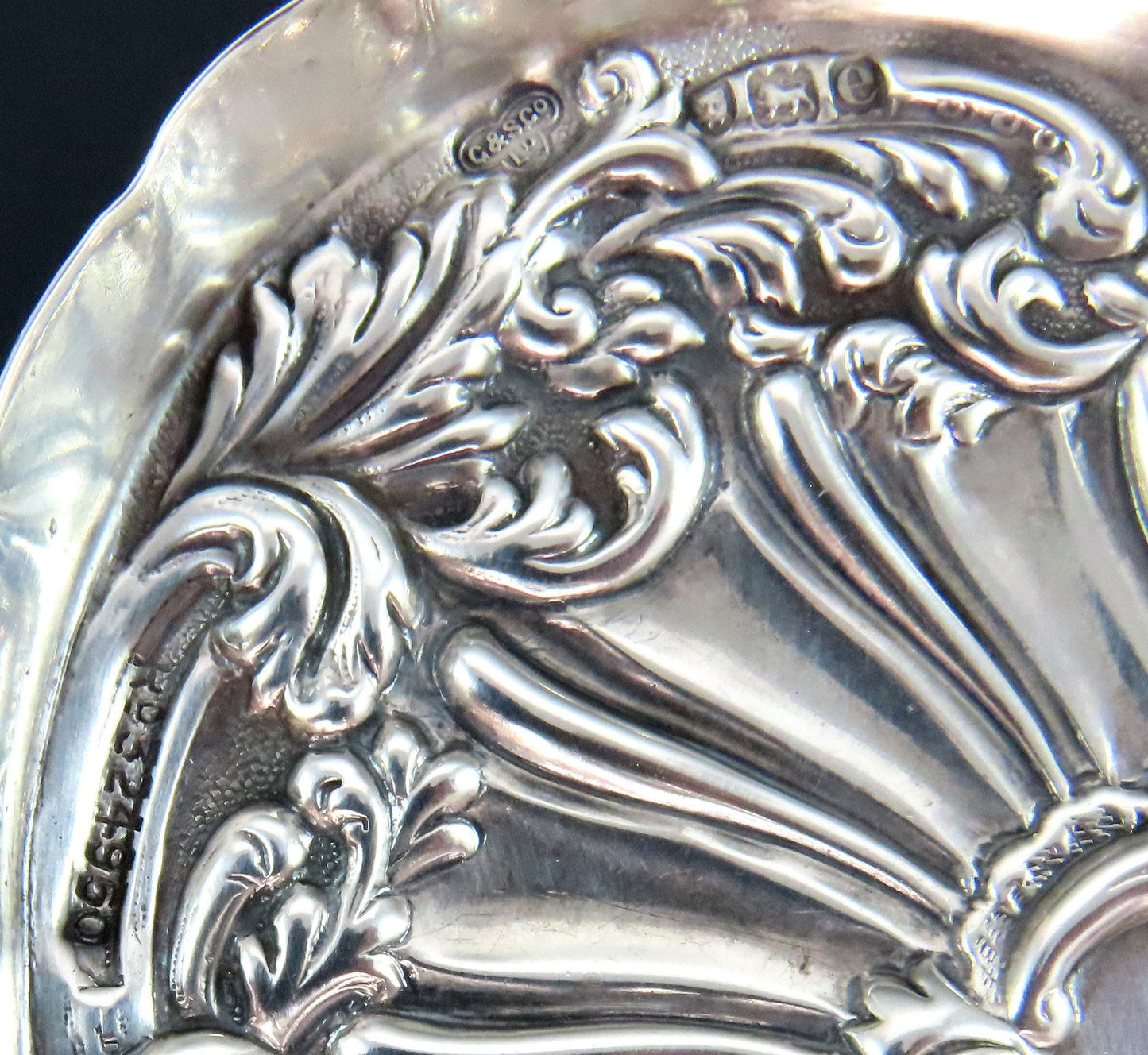 1900 Victorian Small English Sterling Silver Heart Dresser Tray Dish No Mono 4"