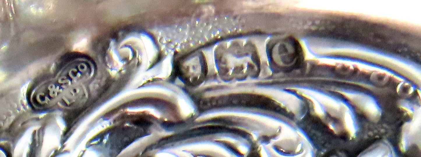 1900 Victorian Small English Sterling Silver Heart Dresser Tray Dish No Mono 4"