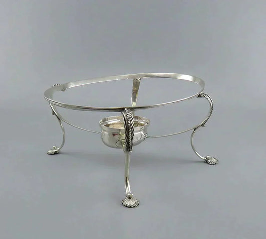 Antique 18th Century 1783 English Sterling Silver Dish Bowl Stand Base w/ Burner
