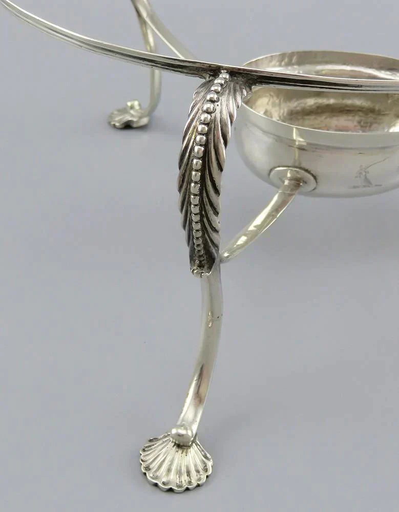 Antique 18th Century 1783 English Sterling Silver Dish Bowl Stand Base w/ Burner