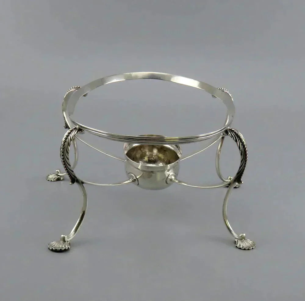 Antique 18th Century 1783 English Sterling Silver Dish Bowl Stand Base w/ Burner