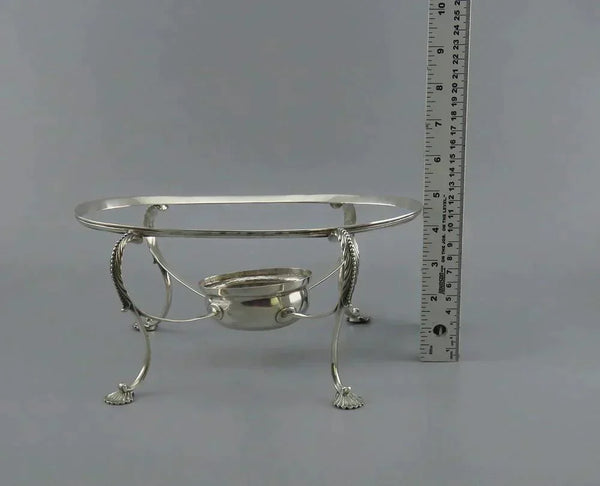 Antique 18th Century 1783 English Sterling Silver Dish Bowl Stand Base w/ Burner