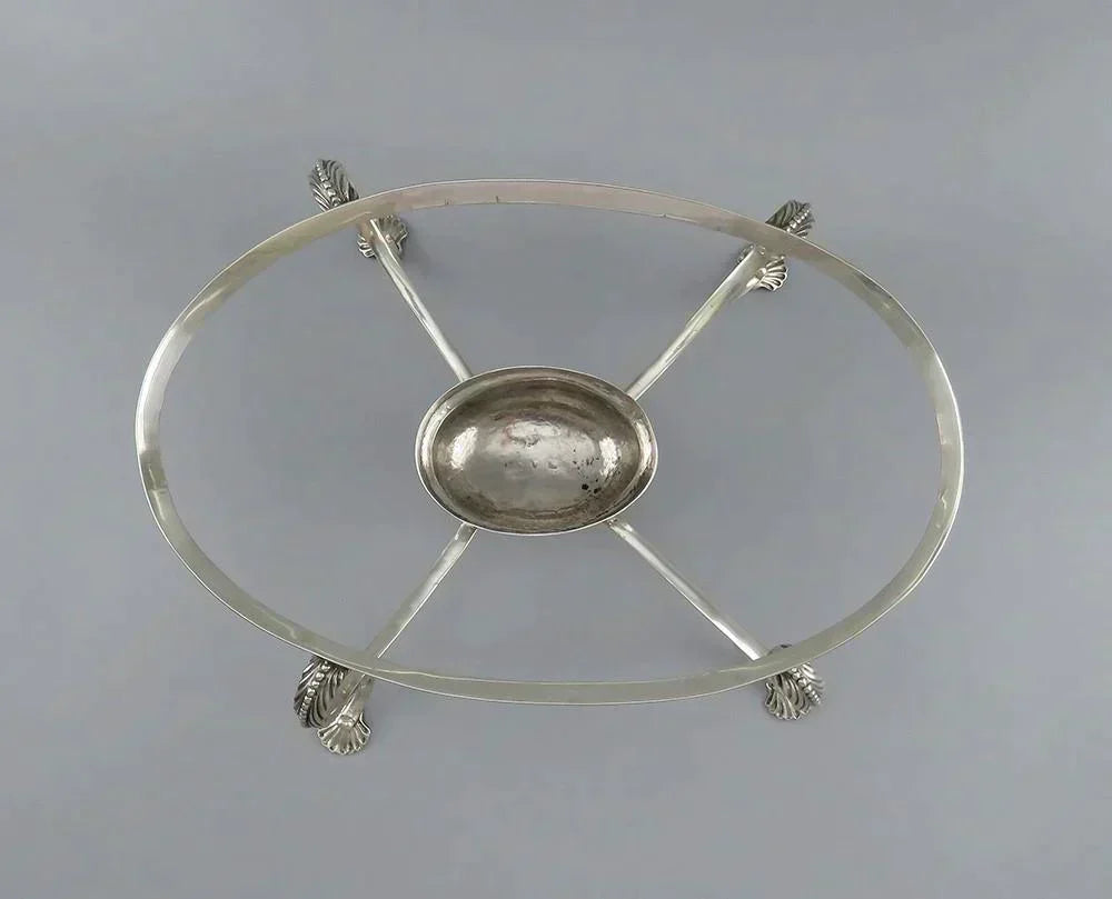 Antique 18th Century 1783 English Sterling Silver Dish Bowl Stand Base w/ Burner