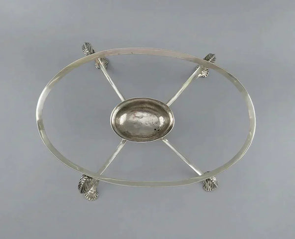 Antique 18th Century 1783 English Sterling Silver Dish Bowl Stand Base w/ Burner
