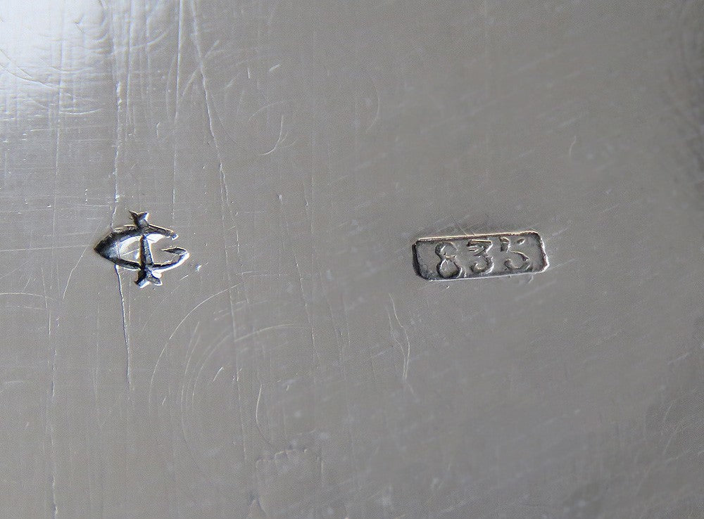 Vintage Hand Engraved Brazilian Silver Portuguese-Style Footed Gallery Tray
