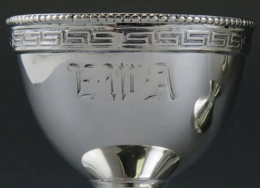 Pair Antique 1850s Boston Coin Silver Salt Cellars or Caviar Dishes/Bowls