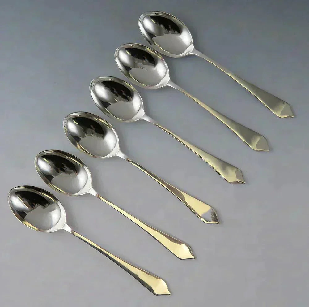 Antique 1964 Sterling Silver Travis Wilson Dog Nose Birmingham Spoons in Box