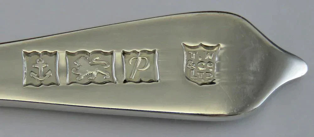 Antique 1964 Sterling Silver Travis Wilson Dog Nose Birmingham Spoons in Box