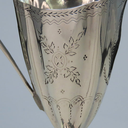 c1790 Antique English or American Creamer w/ Nice Engravings 5 1/2" Tall