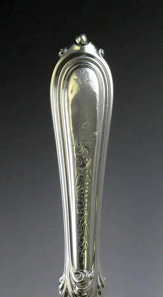 Antique Victorian 1868 English Sterling Silver Engraved Crumber Fish Server 14"