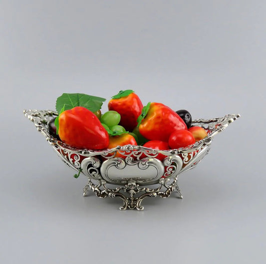 Antique 1893 Victorian Gorham Sterling Silver Openwork Fruit Bowl Dish