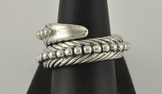 Wonderful Sterling Sliver Hand Made Artisan Ring Thick Heavy size 7.75