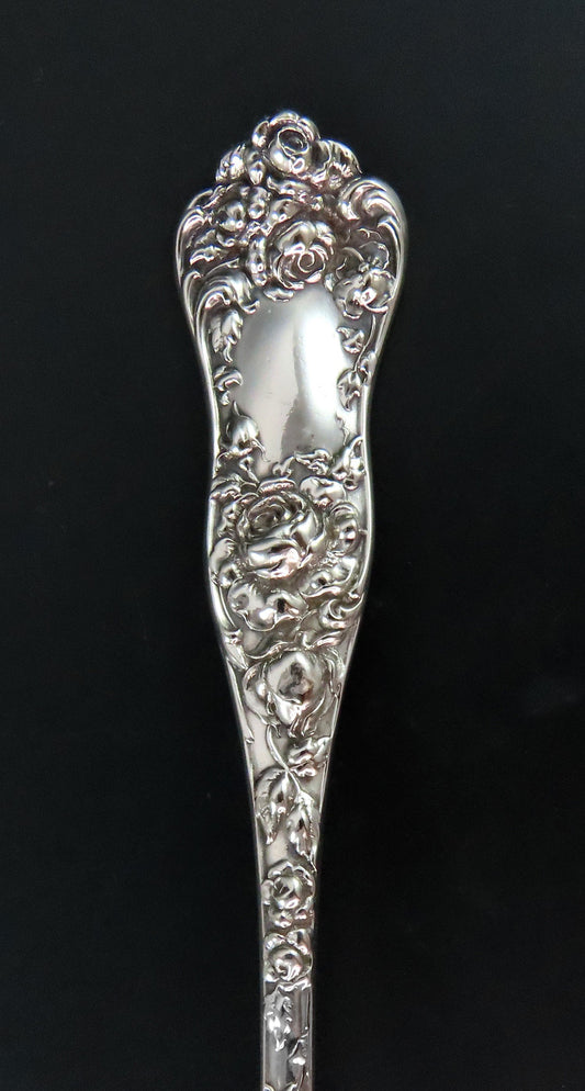 George W. Shiebler American Beauty Sterling Silver Lettuce Serving Fork 8 3/4"