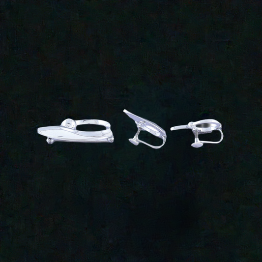 Stylish Hans Hansen Sterling Silver Modernist Earring & Pin Brooch Set