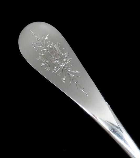 Antique Victorian 1880s Gorham Sterling Silver Gold Wash Pierced Strainer Ladle