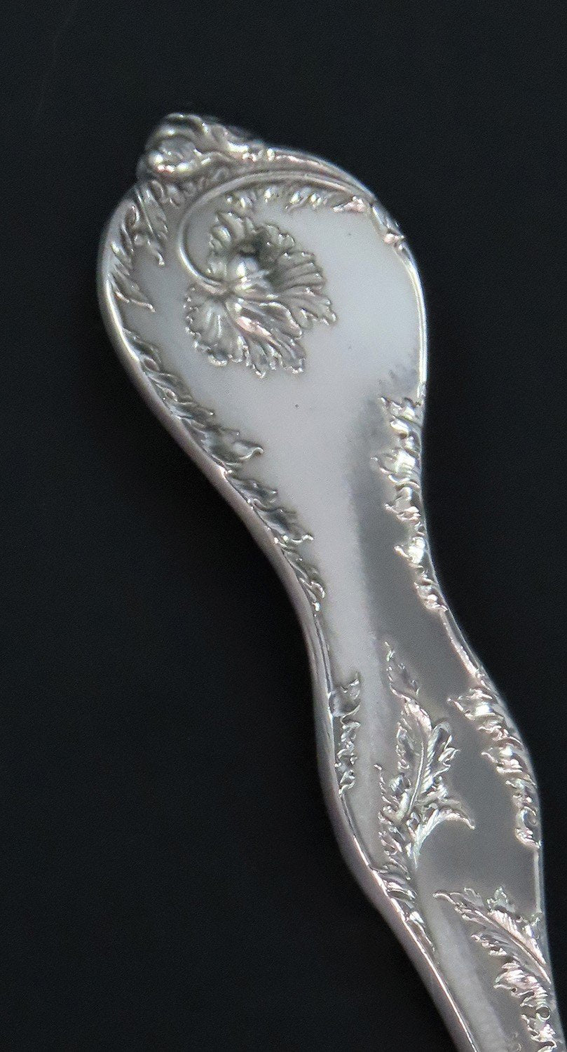 Art Nouveau Reed Barton Les Cinq Fleurs Sterling Silver Gumbo Soup Spoons 7"