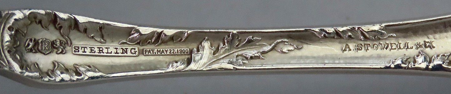 Art Nouveau Reed Barton Les Cinq Fleurs Sterling Silver Gumbo Soup Spoons 7"