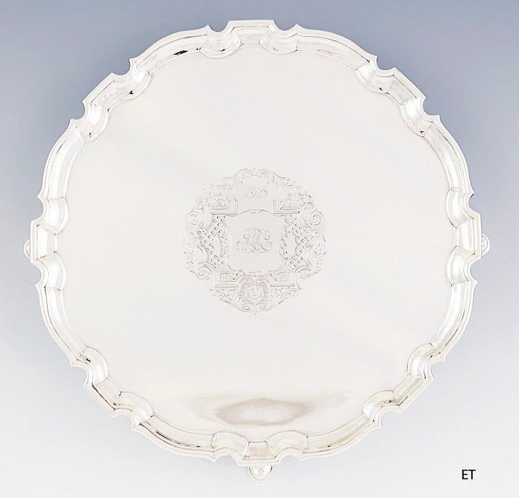 Superb Antique 1918 Tiffany & Co Sterling Silver 1730s Repro Tray 10 1/4"