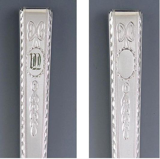 Mid/Late 1800s English Silverplate Elkington 12pc Fish Set Great Hand Engraving