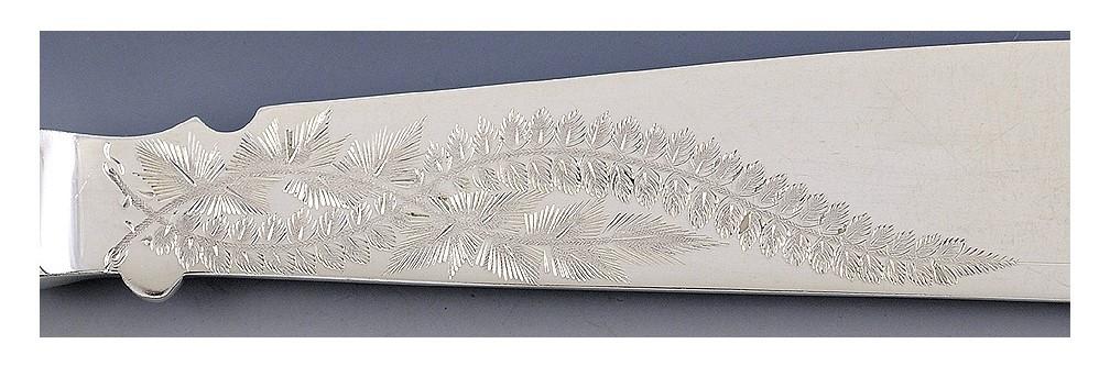 Mid/Late 1800s English Silverplate Elkington 12pc Fish Set Great Hand Engraving