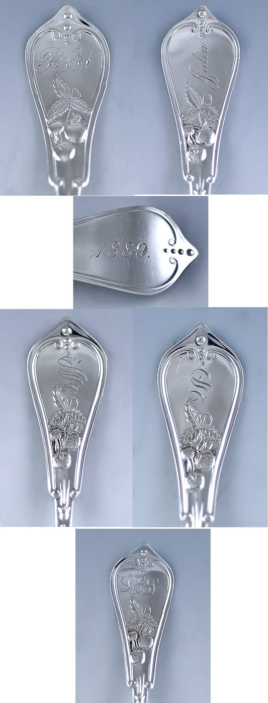 Antique Knowles & Ladd Queen Pattern 10 Teaspoons 1 Fork and 1 Tablespoon