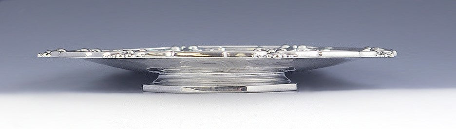 Antique 1907 Hand Chased Gorham Sterling Silver Compote Pedestal Dish 12"
