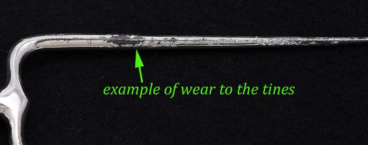 Old Sterling Silver Handled Roast Holder Silver Plated Carbon Steel Tines