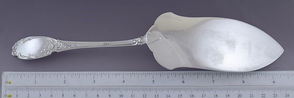 Fab German 800 Silver Bruckmann & Sons Hand Engraved Pie Server E Mono