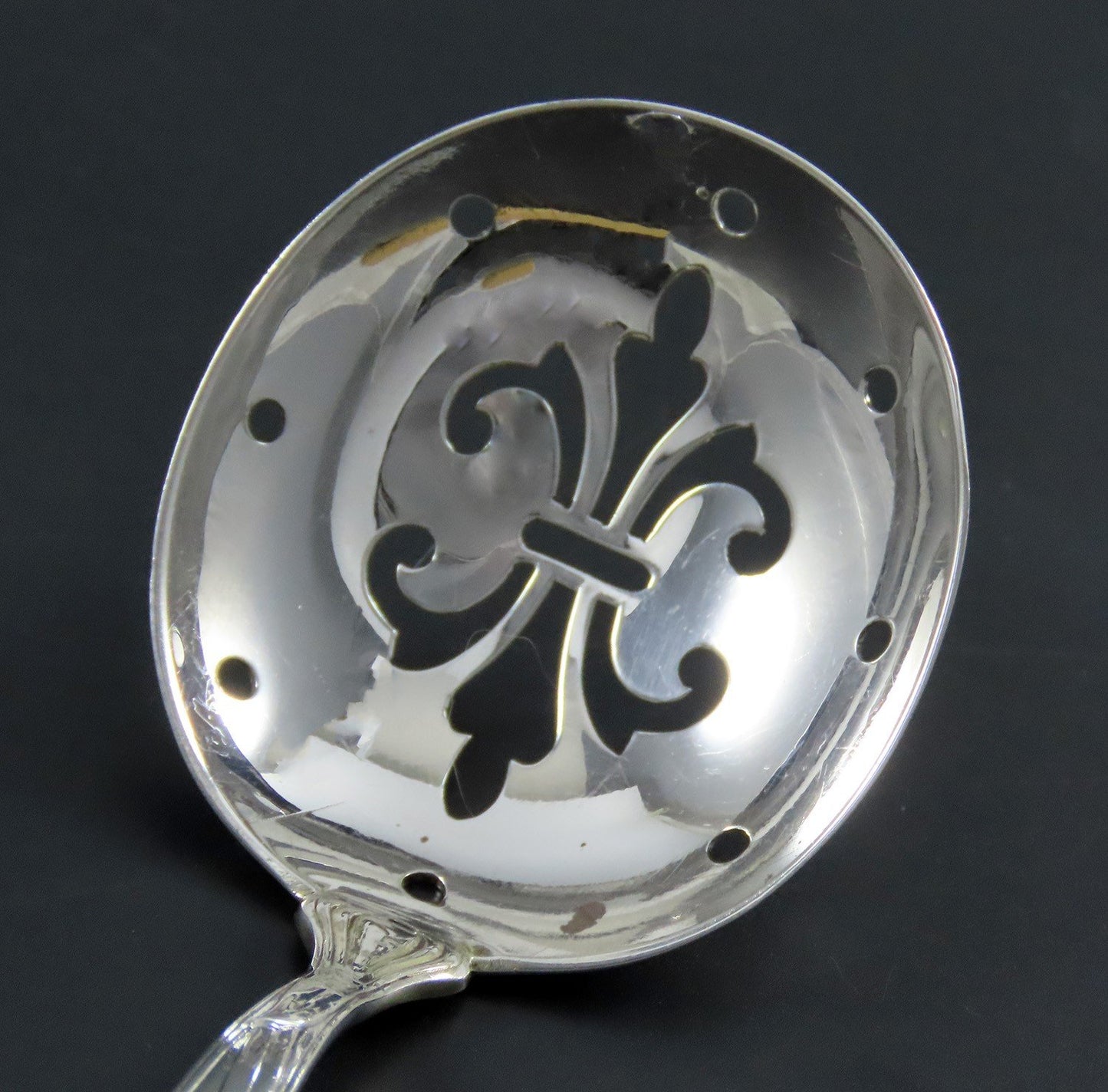 Rare Art Nouveau Durgin Iris Pierced Serving Ladle /Spoon P Mono 6 1/2 Inches