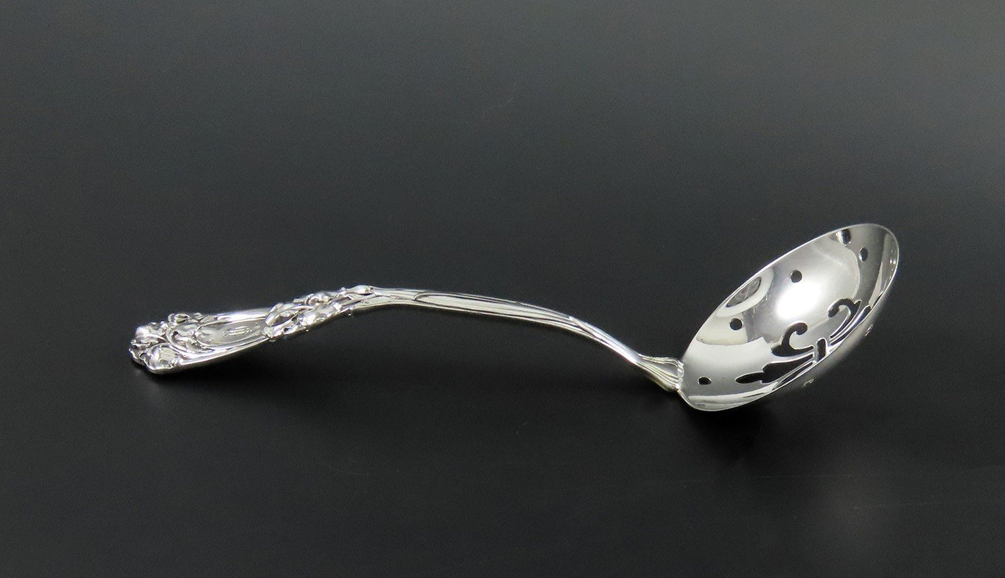 Rare Art Nouveau Durgin Iris Pierced Serving Ladle /Spoon P Mono 6 1/2 Inches