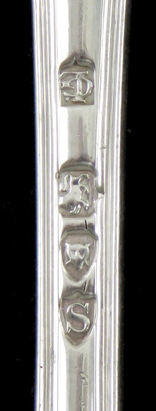 10 Antique 1893 English Sterling Silver Kings Pattern Large Forks