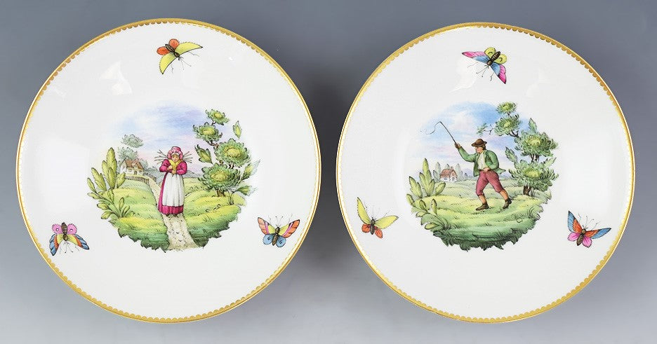 c1900-1925 Fine set 9 Spode Copeland Porcelain Saucers / Small Bowls