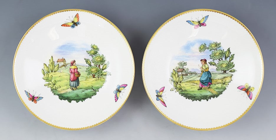 c1900-1925 Fine set 9 Spode Copeland Porcelain Saucers / Small Bowls